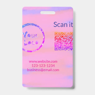 Einfacher minimaler QR-Code-Logo-Scan-Code-Name wi Ausweis