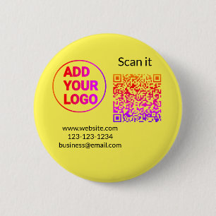 Einfacher minimaler QR-Code-Logo-Scan-Code-Name wi Button