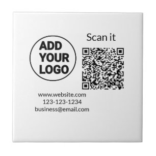 Einfacher minimaler QR-Code-Logo-Scan-Code-Name wi Fliese