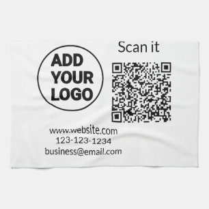 Einfacher minimaler QR-Code-Logo-Scan-Code-Name wi Geschirrtuch