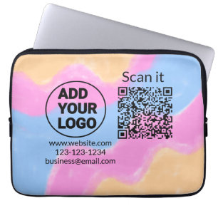 Einfacher minimaler QR-Code-Logo-Scan-Code-Name wi Laptopschutzhülle