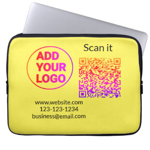 Einfacher minimaler QR-Code-Logo-Scan-Code-Name wi Laptopschutzhülle
