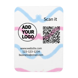 Einfacher minimaler QR-Code-Logo-Scan-Code-Name wi Magnet