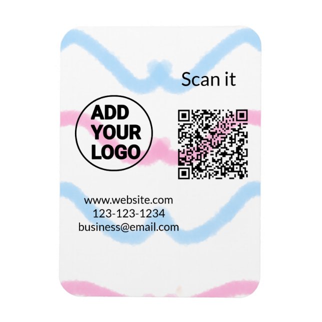 Einfacher minimaler QR-Code-Logo-Scan-Code-Name wi Magnet (Vertikal)