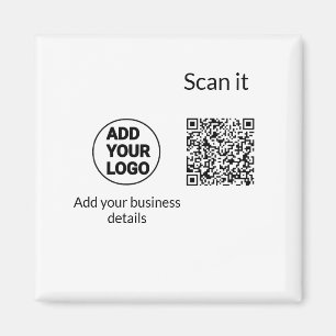 Einfacher minimaler QR-Code-Logo-Scan-Code-Name wi Magnet