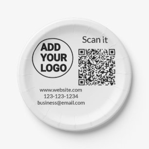 Einfacher minimaler QR-Code-Logo-Scan-Code-Name wi Pappteller