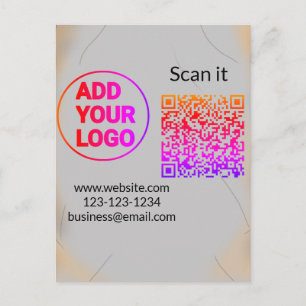 Einfacher minimaler QR-Code-Logo-Scan-Code-Name wi Postkarte
