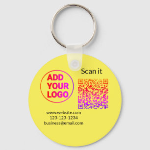 Einfacher minimaler QR-Code-Logo-Scan-Code-Name wi Schlüsselanhänger
