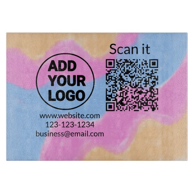 Einfacher minimaler QR-Code-Logo-Scan-Code-Name wi Schneidebrett (Vorderseite)