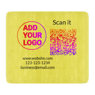 Einfacher minimaler QR-Code-Logo-Scan-Code-Name wi Schneidebrett