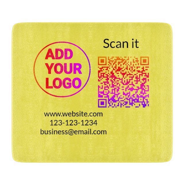 Einfacher minimaler QR-Code-Logo-Scan-Code-Name wi Schneidebrett (Vorderseite)