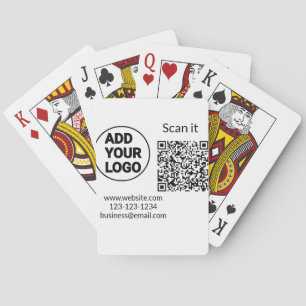 Einfacher minimaler QR-Code-Logo-Scan-Code-Name wi Spielkarten