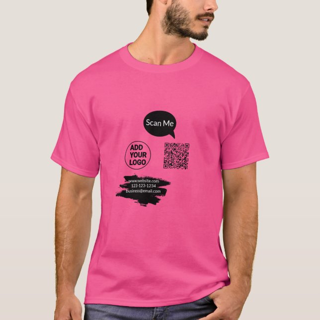 Einfacher minimaler QR-Code-Logo-Scan-Code-Name wi T-Shirt (Vorderseite)