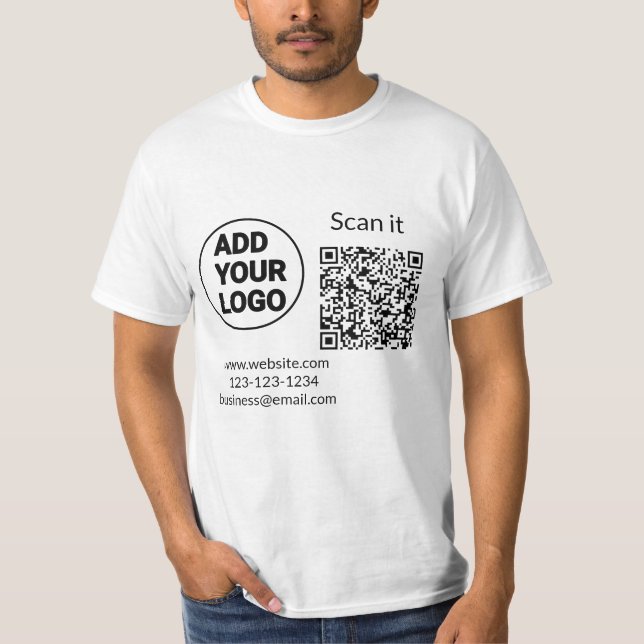 Einfacher minimaler QR-Code-Logo-Scan-Code-Name wi T-Shirt (Vorderseite)