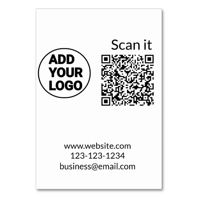 Einfacher minimaler QR-Code-Logo-Scan-Code-Name wi Tischnummer (Vorderseite)