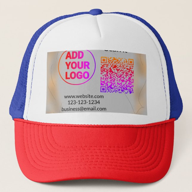 Einfacher minimaler QR-Code-Logo-Scan-Code-Name wi Truckerkappe (Vorderseite)