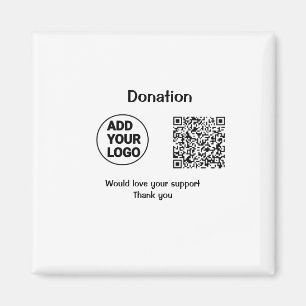 Einfacher minimaler QR-Code-Logo-Text für soziale Magnet
