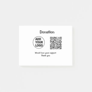 Einfacher minimaler QR-Code-Logo-Text für soziale Post-it Klebezettel