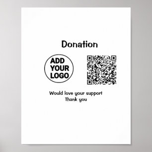 Einfacher minimaler QR-Code-Logo-Text für soziale  Poster