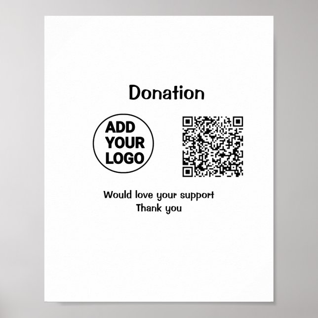 Einfacher minimaler QR-Code-Logo-Text für soziale  Poster (Vorne)
