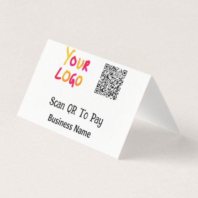 Einfacher minimaler QR-Code zum Bezahlen Logo Firm (Vorderseite)