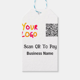 Einfacher minimaler QR-Code zum Bezahlen Logo Firm Geschenkanhänger