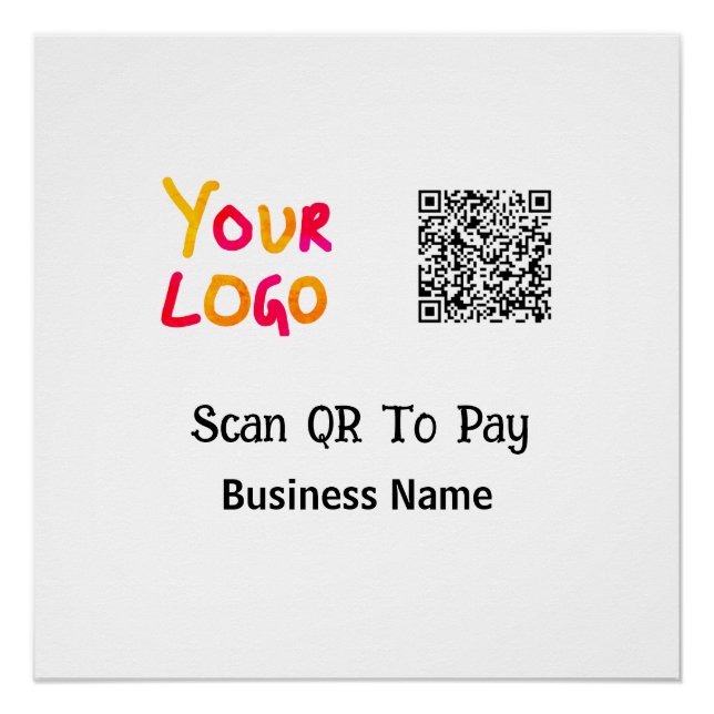 Einfacher minimaler QR-Code zum Bezahlen Logo Firm Poster (Vorderseite)