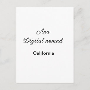 Einfacher minimaler Text für Ihren Namen, Ort Kali Postkarte