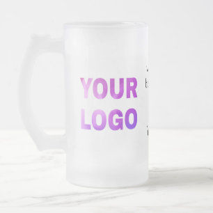 einfacher minimaler Text zum Hinzufügen Ihres Logo Mattglas Bierglas