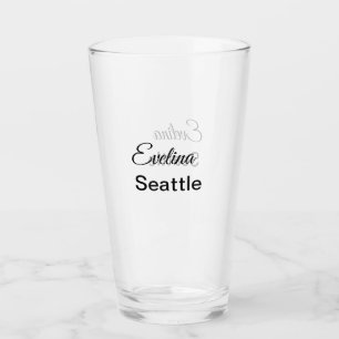 Einfacher minimaler Text zum Hinzufügen Ihres Name Glas