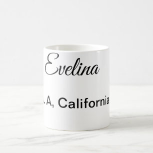 Einfacher minimaler Text zum Hinzufügen Ihres Name Kaffeetasse