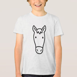 Einfacher minimalistische Pferdekopf Tri-Blend Shirt