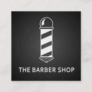 Einfacher Minimalistischer Chalkboard-Barbershop Quadratische Visitenkarte