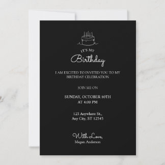Einfacher minimalistischer Geburtstag Einladung