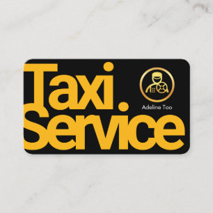 Einfacher minimalistischer gelber Taxi-Service Visitenkarte