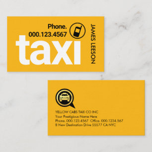 Einfacher minimalistischer gelber Taxi-Service Visitenkarte