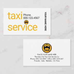 Einfacher minimalistischer gelber Taxi-Service Visitenkarte