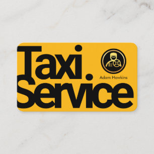 Einfacher minimalistischer gelber Taxi-Service Visitenkarte