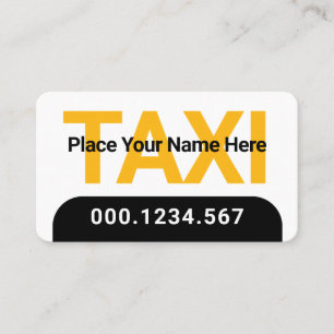 Einfacher minimalistischer gelber Taxi-Service Visitenkarte
