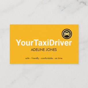Einfacher minimalistischer gelber Taxifahrer Visitenkarte