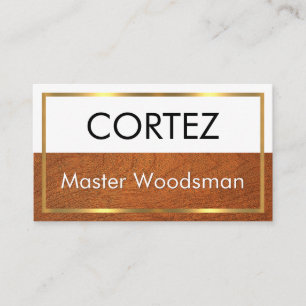 Einfacher minimalistischer Holz-Tischlerei Visitenkarte