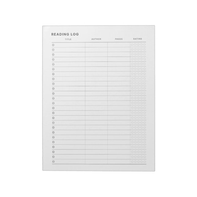 Einfacher minimalistischer Leselog Notizblock (Rotiert)