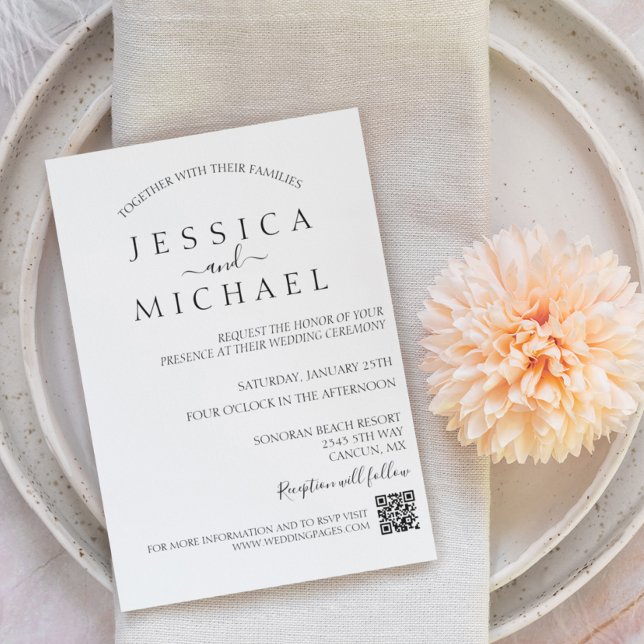 Einfacher Minimalistischer QR-Code für Hochzeiten Einladung (Von Creator hochgeladen)