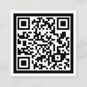 Einfacher minimalistischer QR-Code Quadratische Visitenkarte