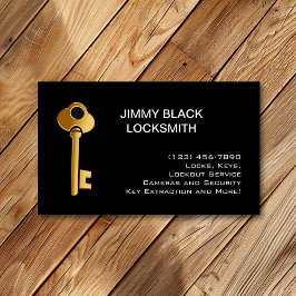 Einfacher Minimalistischer Schlossgoldschlüssel Visitenkarte