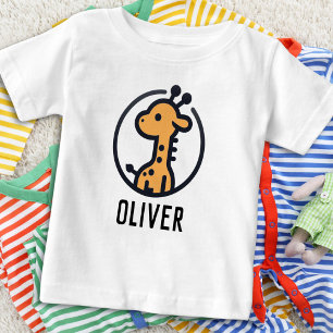Einfacher minimalistischer süßer Giraffe in einem  Baby T-shirt