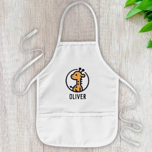 Einfacher minimalistischer süßer Giraffe in einem Kinderschürze