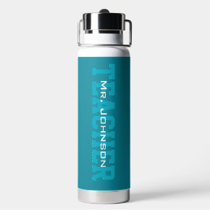 Einfacher moderner blauer Lehrer Trinkflasche