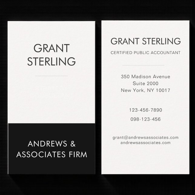 Einfacher moderner Certified Public Accountant CPA Visitenkarte (Von Creator hochgeladen)