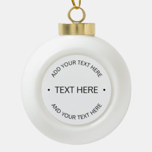 Einfacher moderner editierbarer Text Weiß & Schw Keramik Kugel-Ornament